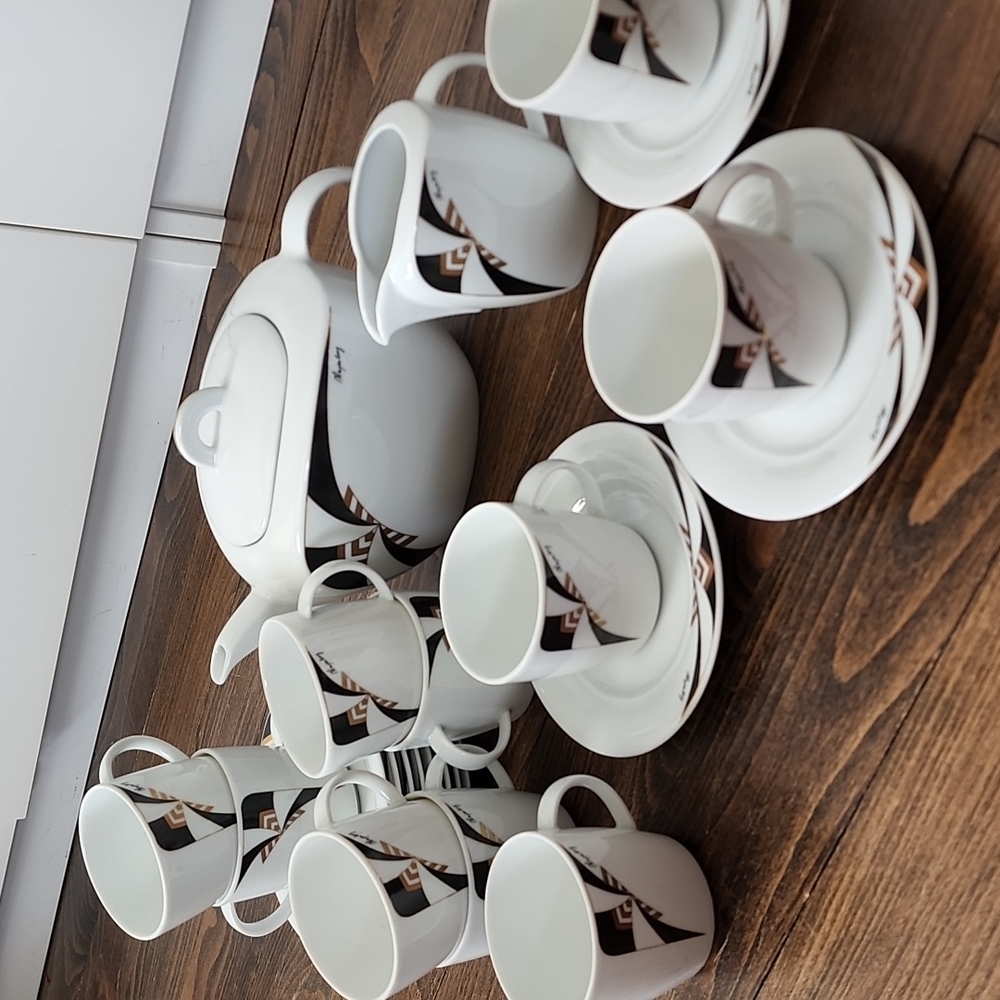 Vintage Art Deco style Tea Set 22 pc 10 settings MITTERTEICH Bavaria Ger…